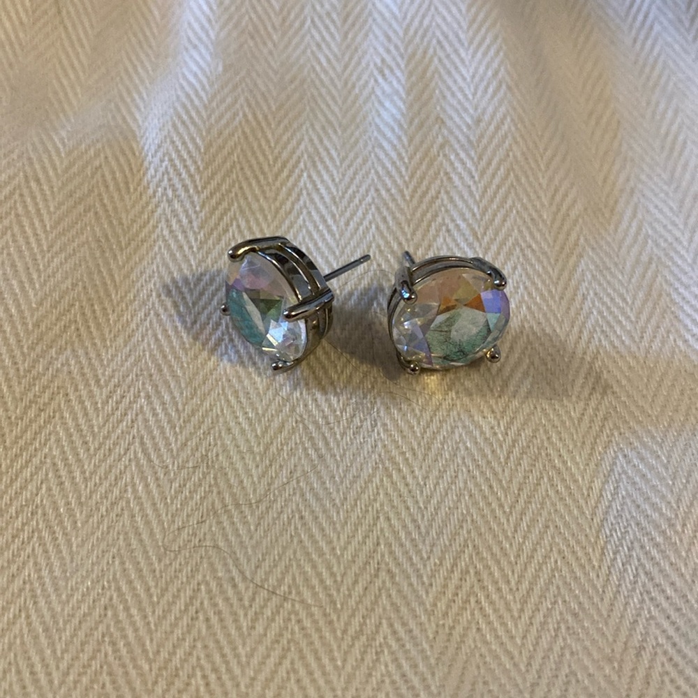 kate spade Iridescent Crystal Stud Earrings in Silver Tone